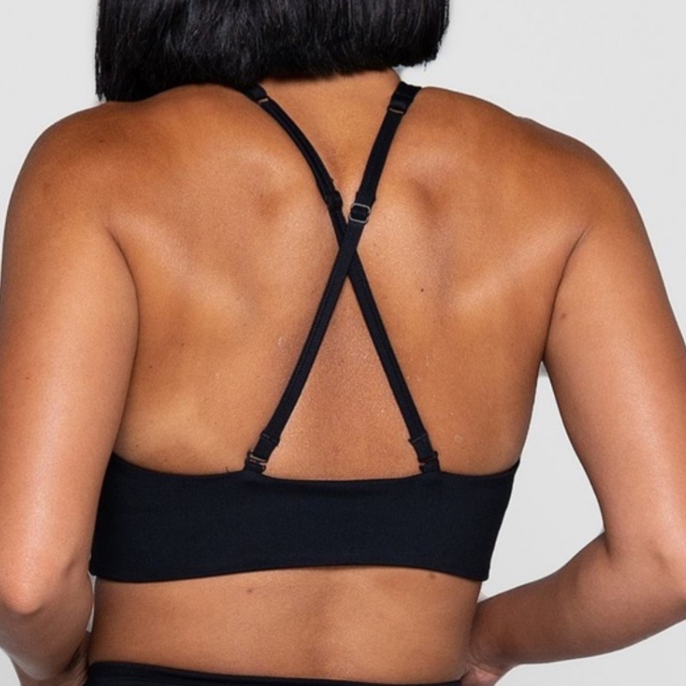 Girlfriend Collective Black Topanga Sports Bra Sz M - Picture 2 of 6